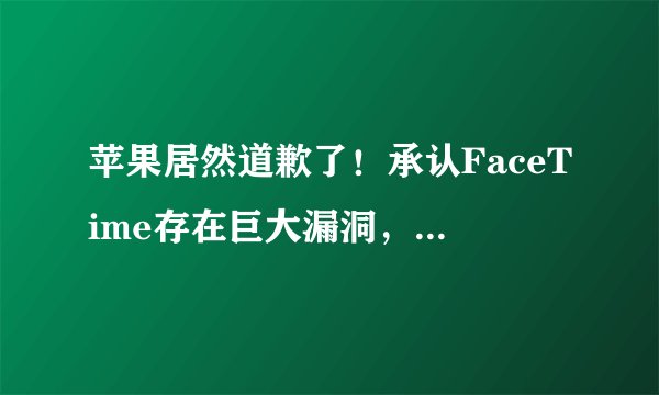 苹果居然道歉了！承认FaceTime存在巨大漏洞，对此你怎么看？