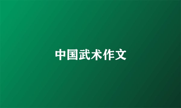 中国武术作文