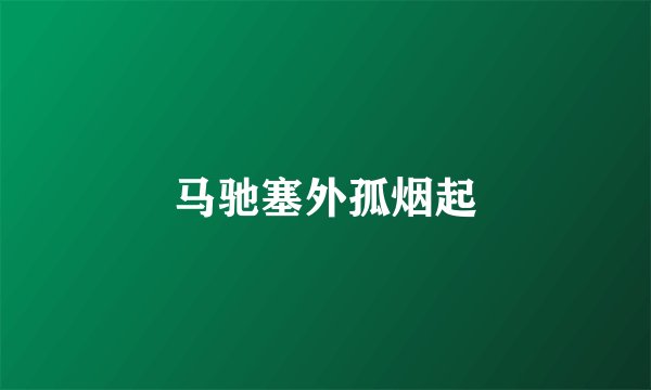 马驰塞外孤烟起