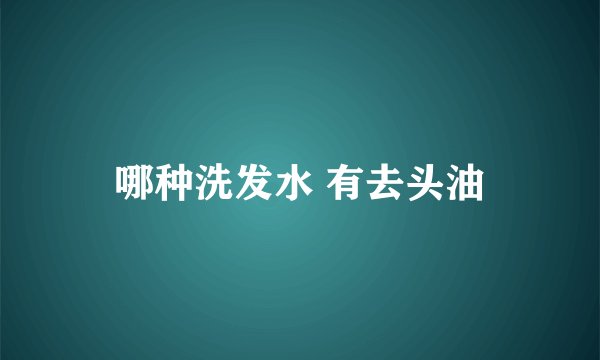 哪种洗发水 有去头油