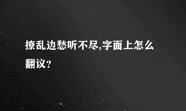 撩乱边愁听不尽,字面上怎么翻议？
