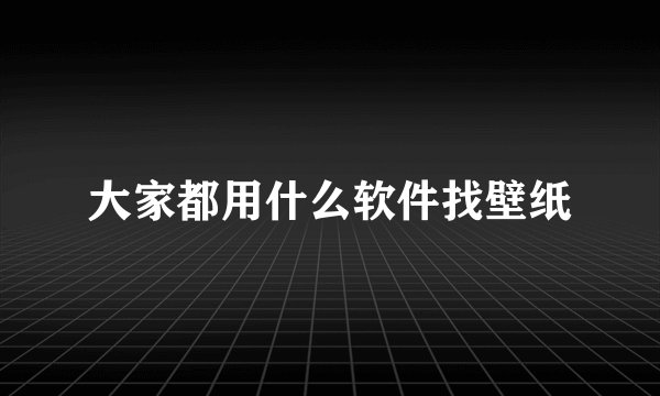大家都用什么软件找壁纸