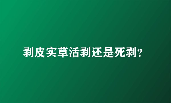 剥皮实草活剥还是死剥？