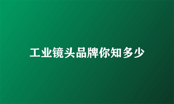 工业镜头品牌你知多少