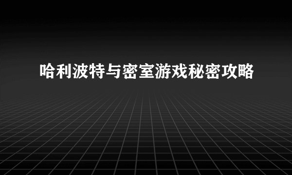 哈利波特与密室游戏秘密攻略