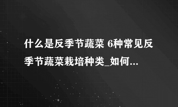 什么是反季节蔬菜 6种常见反季节蔬菜栽培种类_如何种植反季节蔬菜_6种常见反季节蔬菜栽培的种类