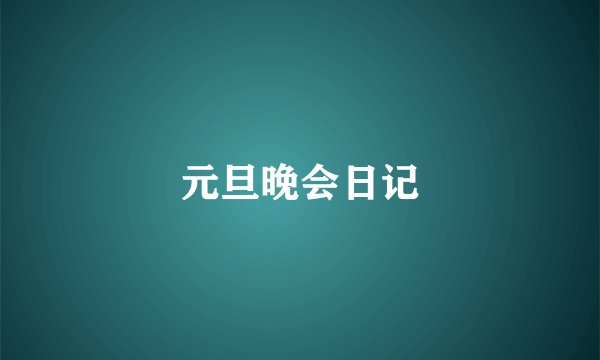 元旦晚会日记