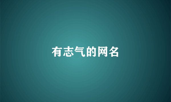 有志气的网名