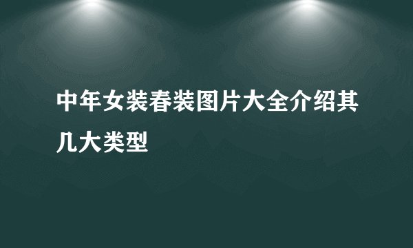 中年女装春装图片大全介绍其几大类型
