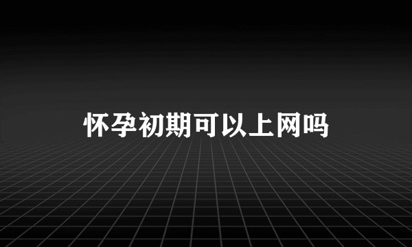 怀孕初期可以上网吗