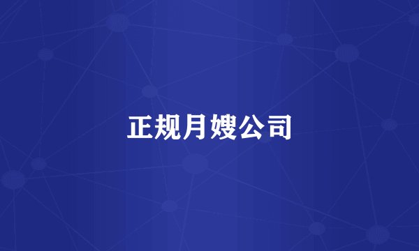 正规月嫂公司