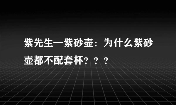 紫先生—紫砂壶：为什么紫砂壶都不配套杯？？？