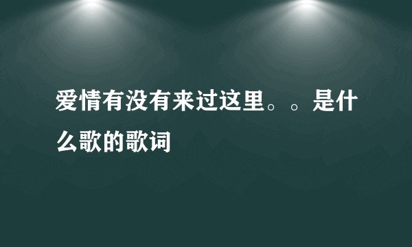 爱情有没有来过这里。。是什么歌的歌词