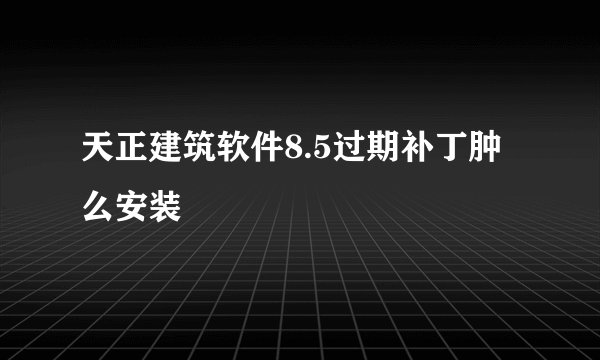 天正建筑软件8.5过期补丁肿么安装