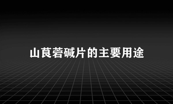 山茛菪碱片的主要用途