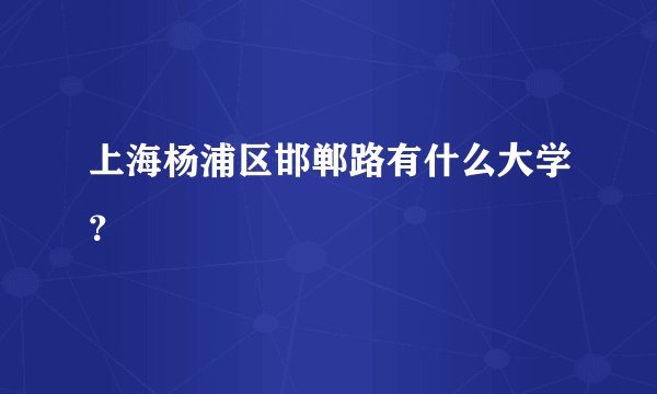 上海杨浦区邯郸路有什么大学?