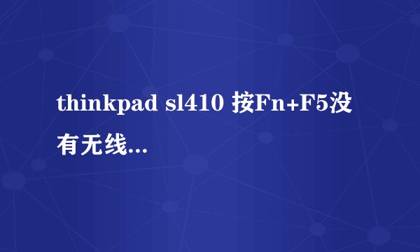 thinkpad sl410 按Fn+F5没有无线网卡选项，设备管理器里也找不到无线网卡