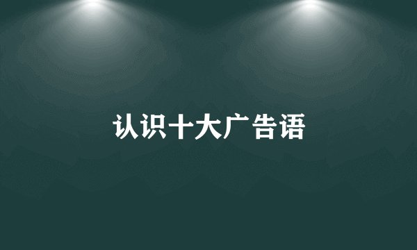 认识十大广告语