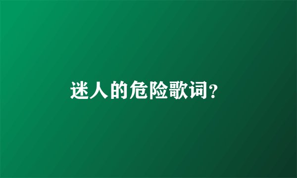迷人的危险歌词?