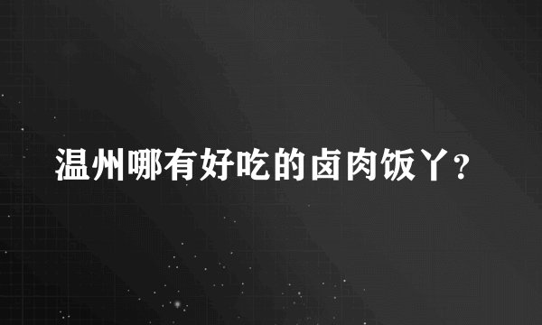 温州哪有好吃的卤肉饭丫？
