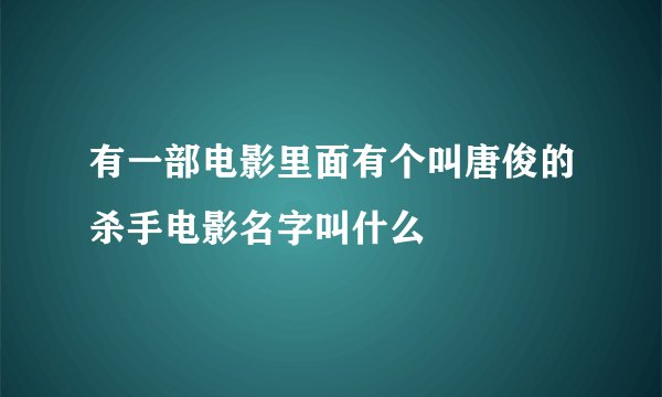 有一部电影里面有个叫唐俊的杀手电影名字叫什么