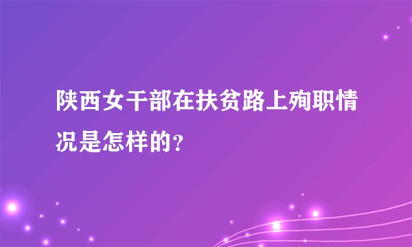 陕西女干部在扶贫路上殉职情况是怎样的？