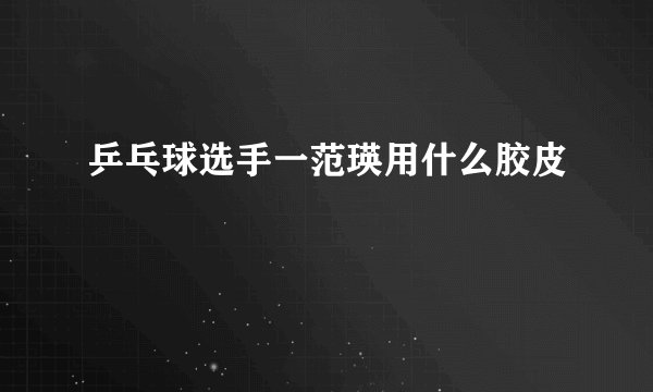 乒乓球选手一范瑛用什么胶皮