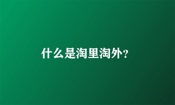 什么是淘里淘外？