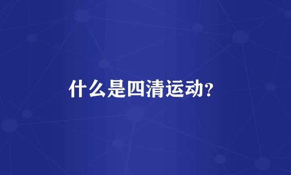 什么是四清运动？