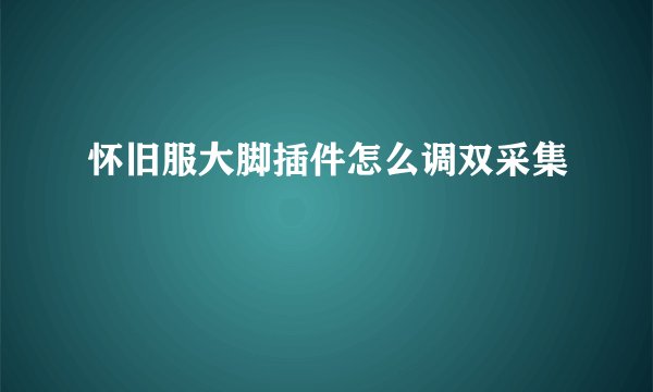 怀旧服大脚插件怎么调双采集