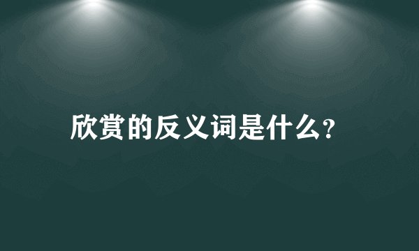 欣赏的反义词是什么?