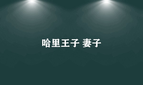 哈里王子 妻子