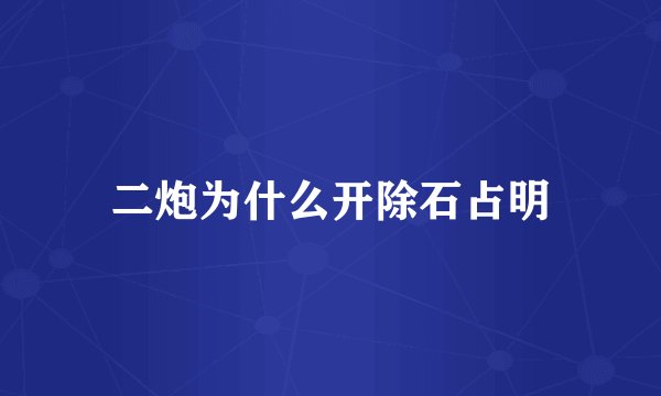二炮为什么开除石占明