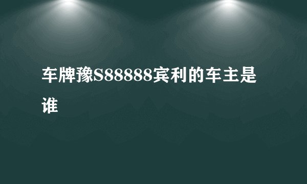 车牌豫S88888宾利的车主是谁