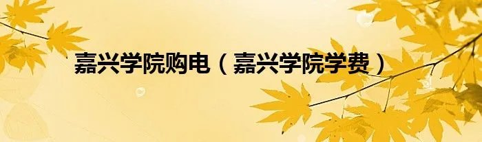 嘉兴学院购电（嘉兴学院学费）