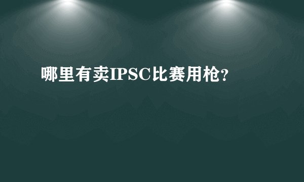 哪里有卖IPSC比赛用枪？