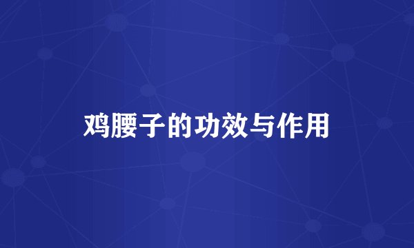 鸡腰子的功效与作用