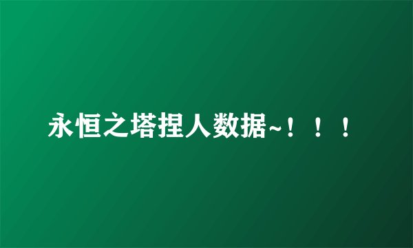 永恒之塔捏人数据~！！！