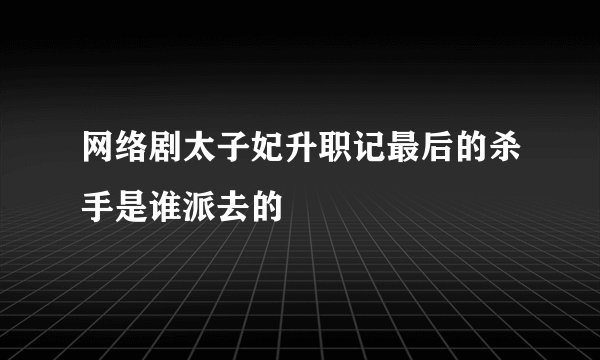 网络剧太子妃升职记最后的杀手是谁派去的