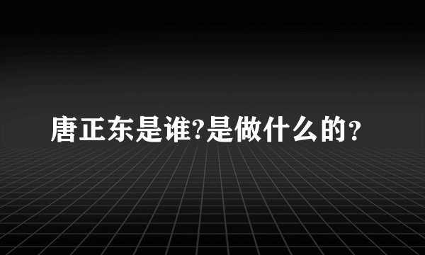 唐正东是谁?是做什么的？