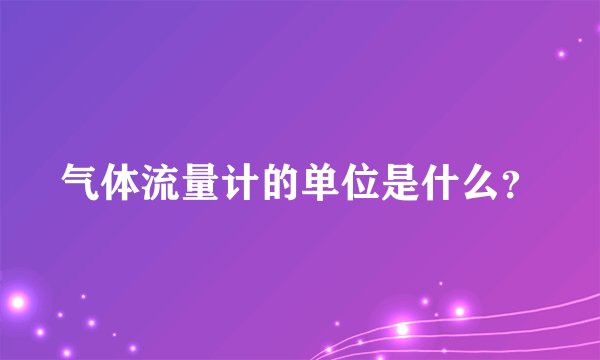 气体流量计的单位是什么？