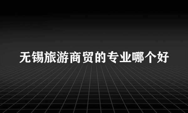 无锡旅游商贸的专业哪个好