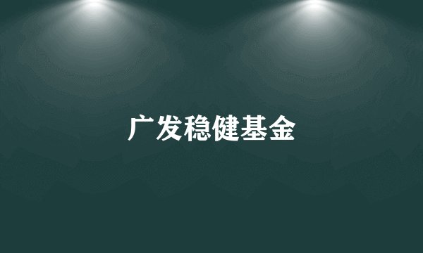 广发稳健基金