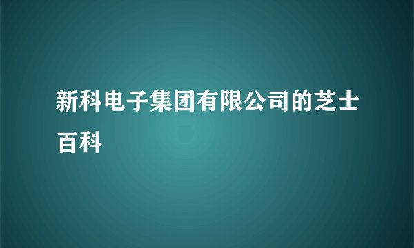 新科电子集团有限公司的芝士百科
