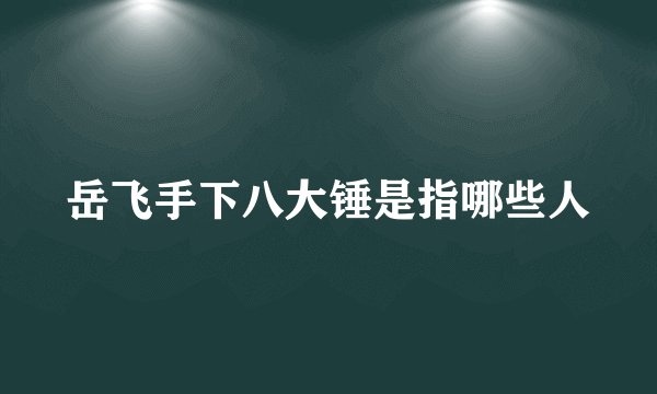 岳飞手下八大锤是指哪些人