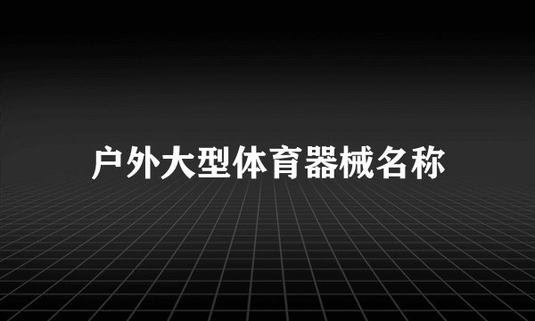 户外大型体育器械名称