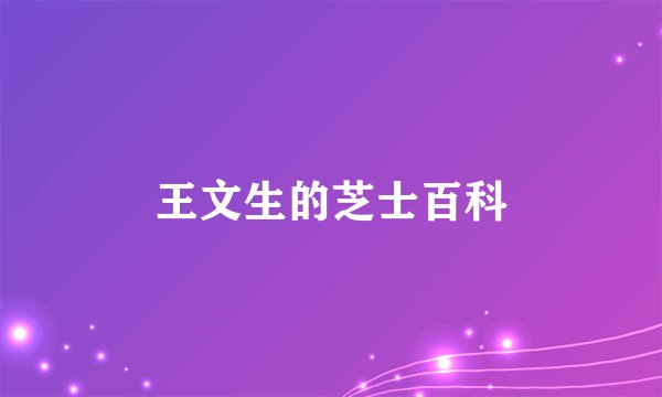 王文生的芝士百科