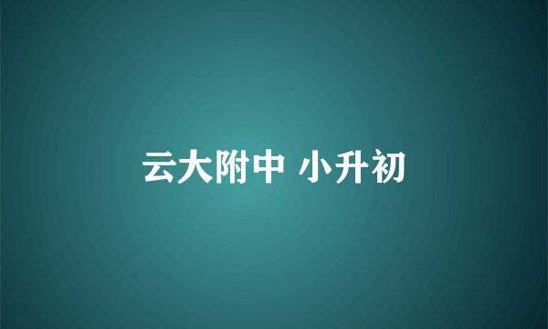 云大附中 小升初