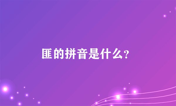 匪的拼音是什么？