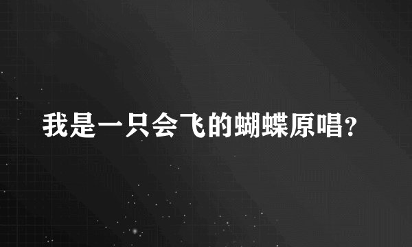 我是一只会飞的蝴蝶原唱？